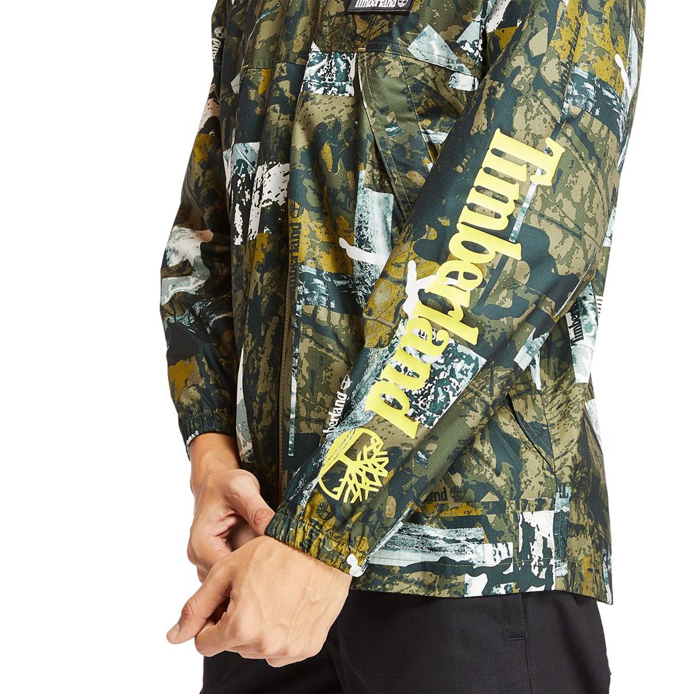 Timberland Μπουφαν Ανδρικα Πρασινο - Urban Camo Windbreaker - Greece 9328165-JZ